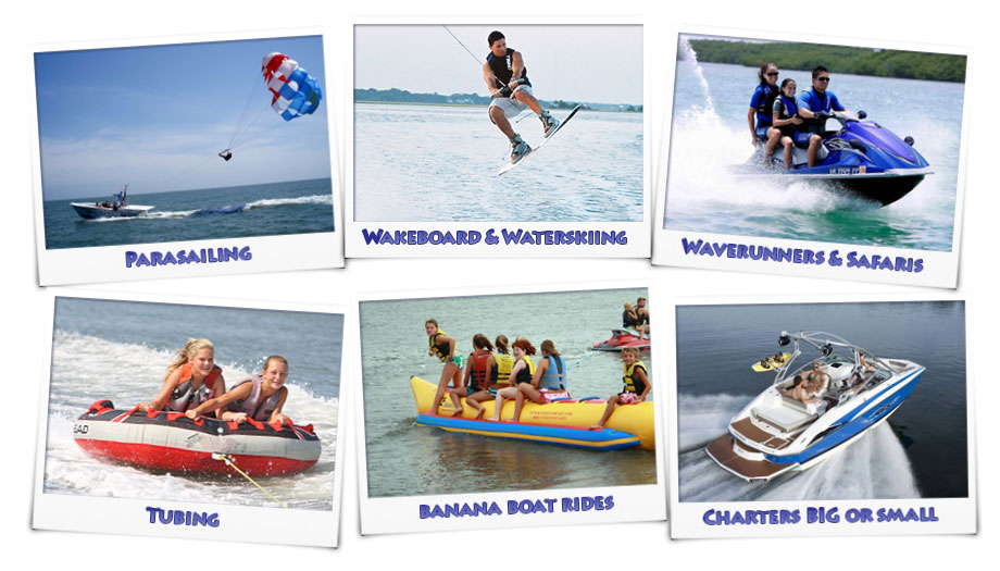 Tidal Wave Water Sports, Charleston, SC area activities include: parasailing, parasailing harbor tours, wake boarding, waterskiing, tubing, banana boat rides, custom charters, and more!